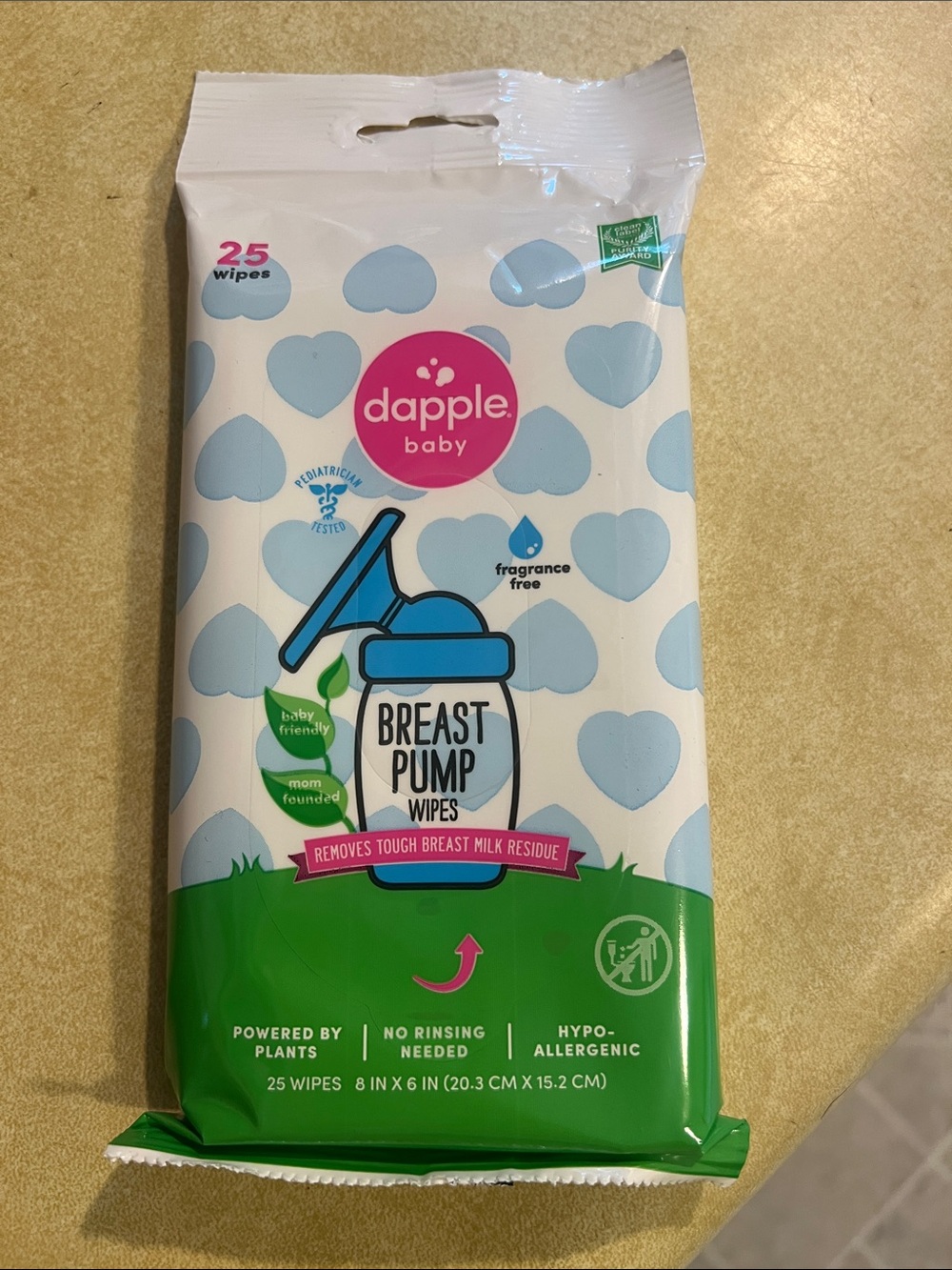 Apple Baby Blue Breast Pump Wipes - 25 Count
